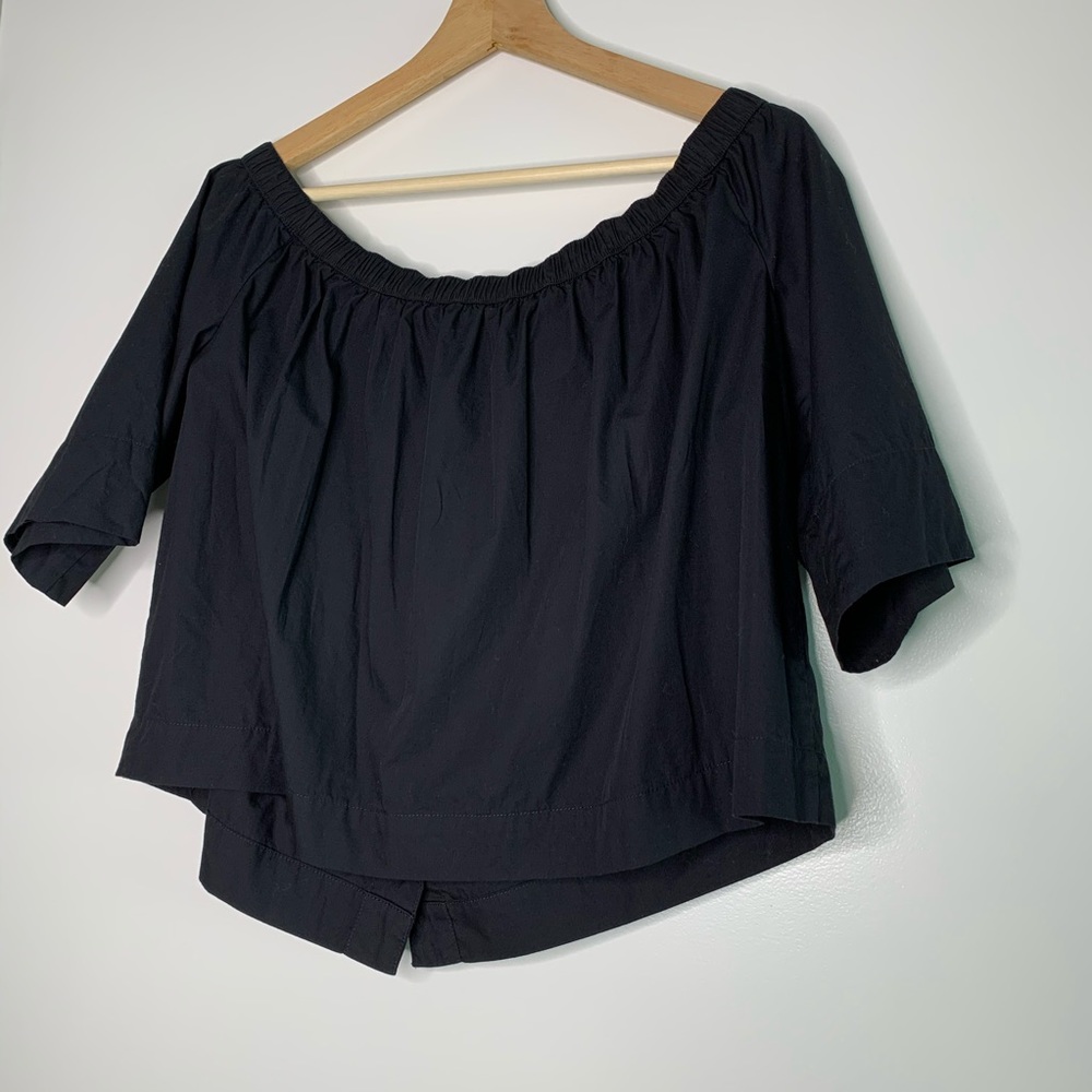 Free People Head Over Heels Off Shoulder Black Top - Picture 6 of 8